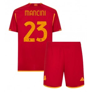 AS Roma Gianluca Mancini #23 Domaci Dres za Dječji 2023-24 Kratak Rukavima (+ kratke hlače)